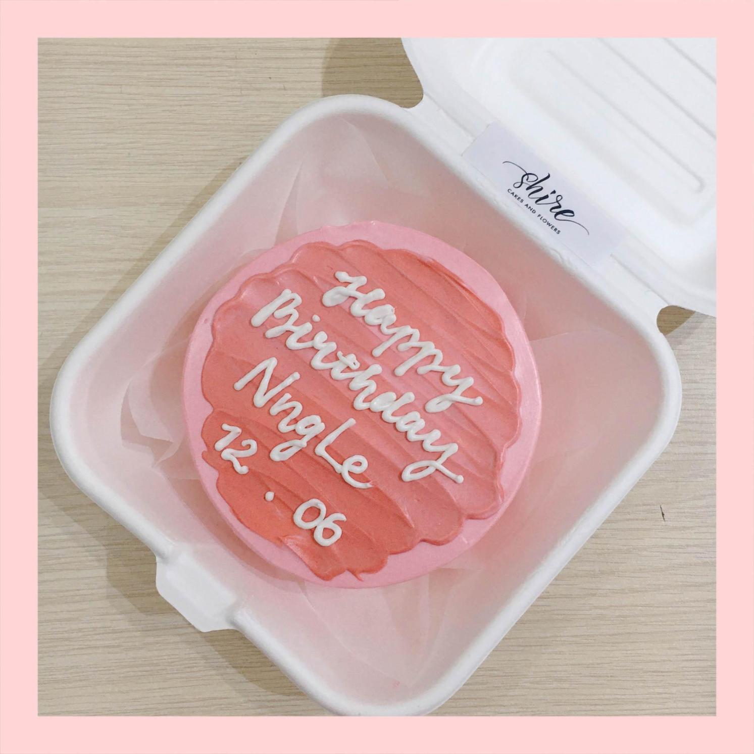 Mini Bento tone màu hồng - Bánh kem bơ mini hộp bã mía