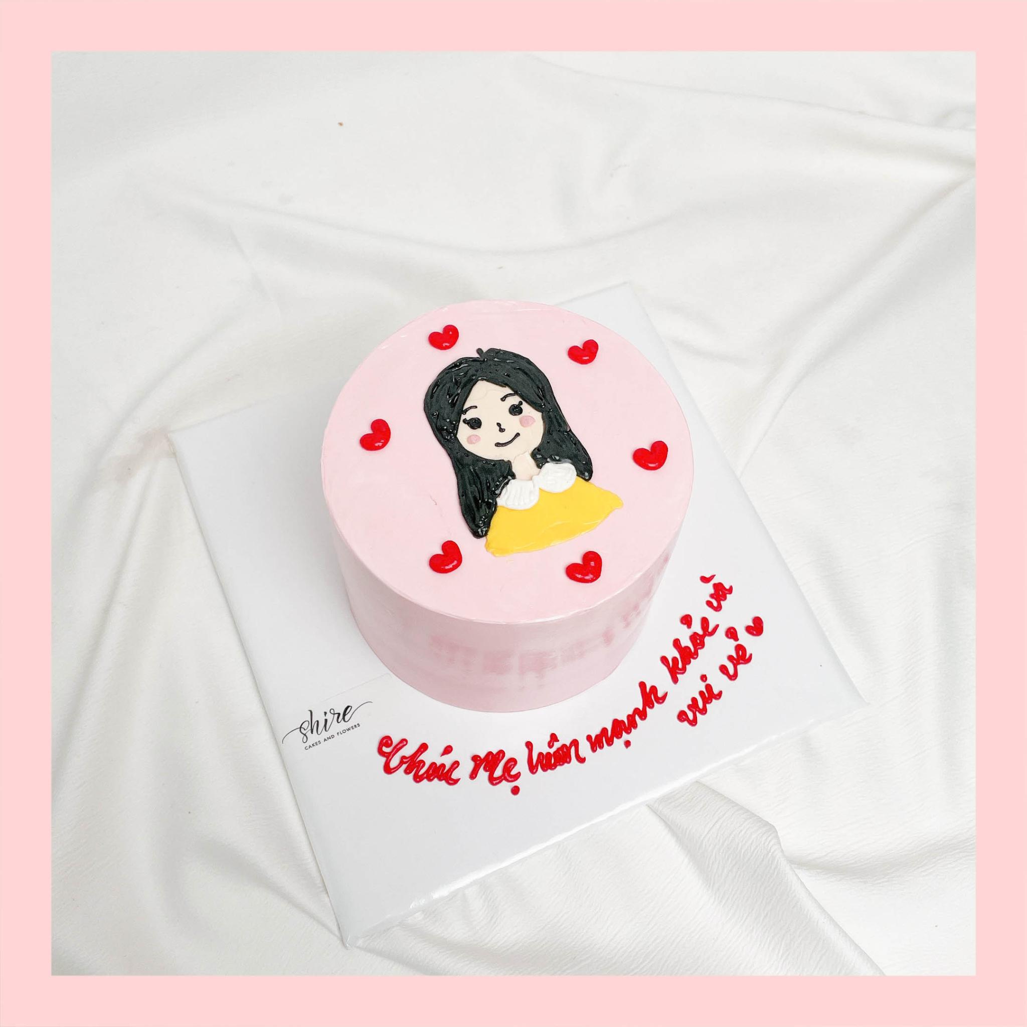 Bánh mini vẽ người - Bánh kem bơ mini 10-12cm