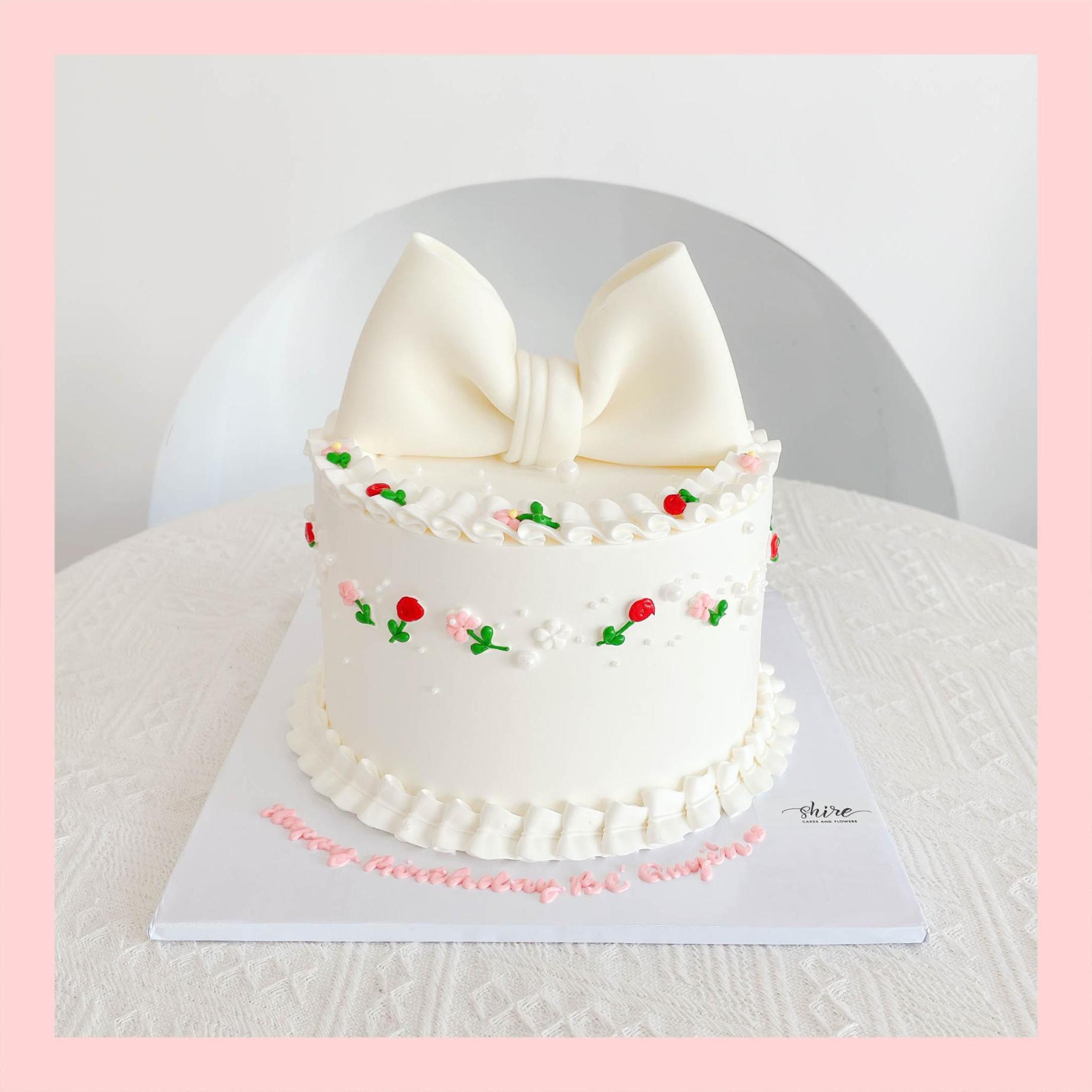 Bánh kem tạo hình nơ 3D xinh xắn cho bé gái - Bánh kem fondant