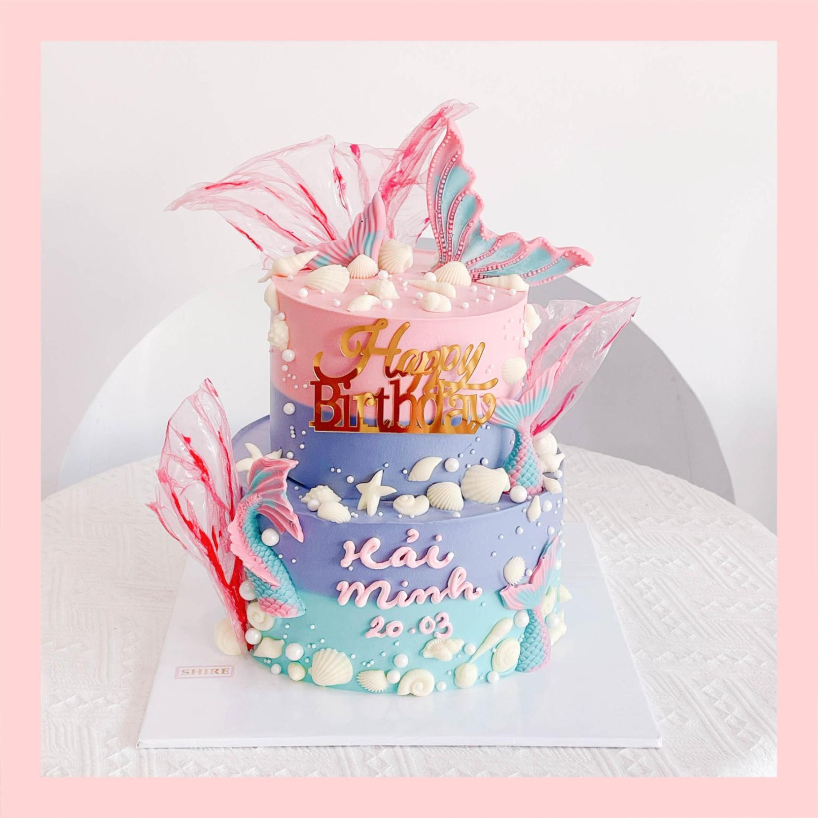 Bánh kem nàng tiên cá Ariel - Bánh sinh nhật công chúa Disney