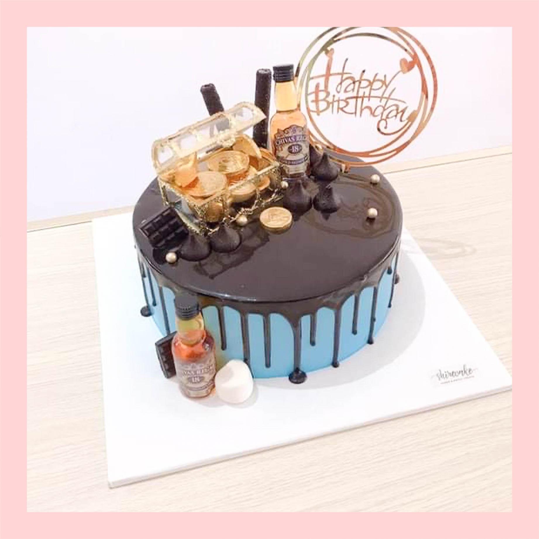 Bánh kem trang trí rượu bia - Bánh kem sinh nhật cho nam