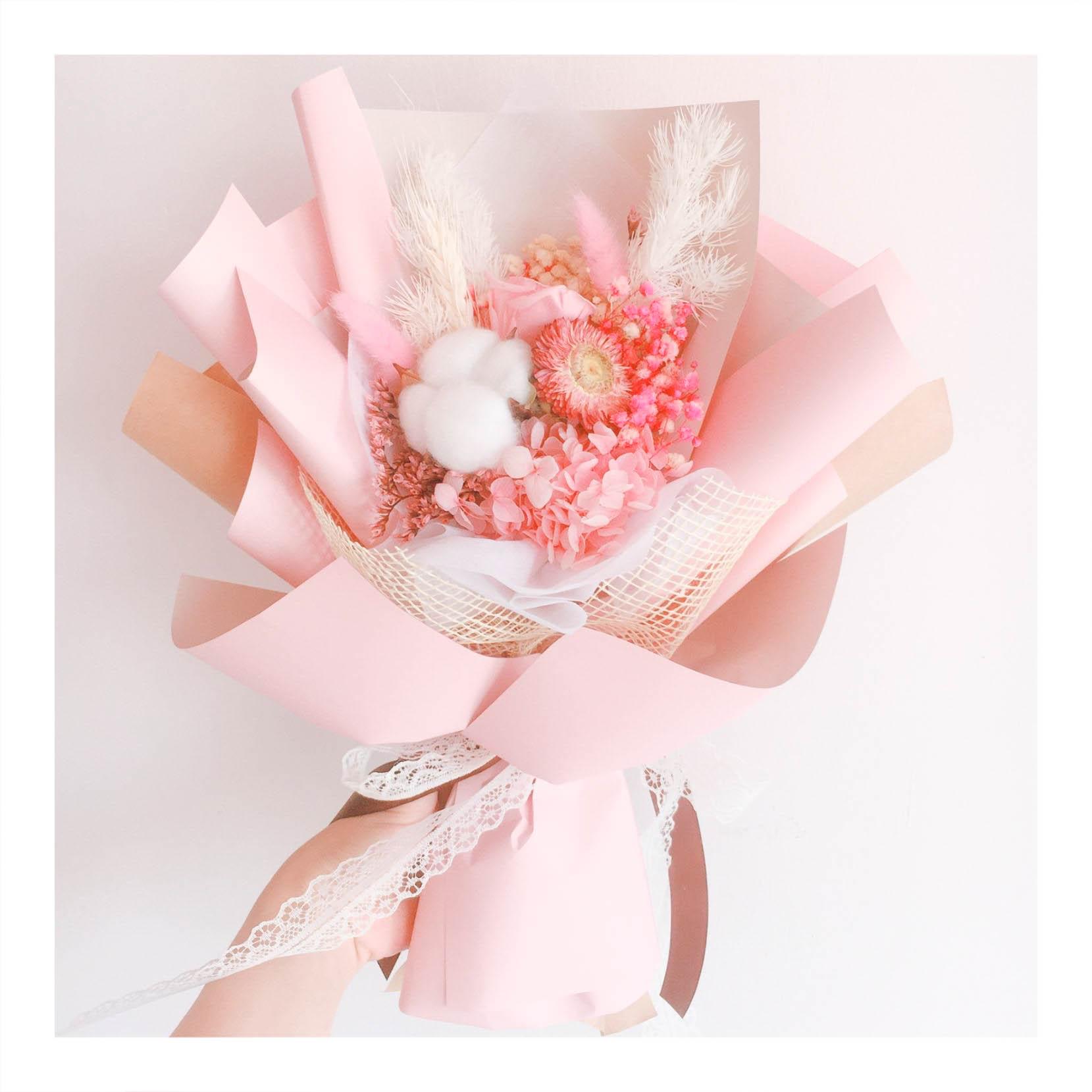 Hoa khô/Hoa bất tử tone màu hồng - Mẫu 03 Hoa Khô/Hoa Bất Tử Tone Màu Hồng - Mẫu 03