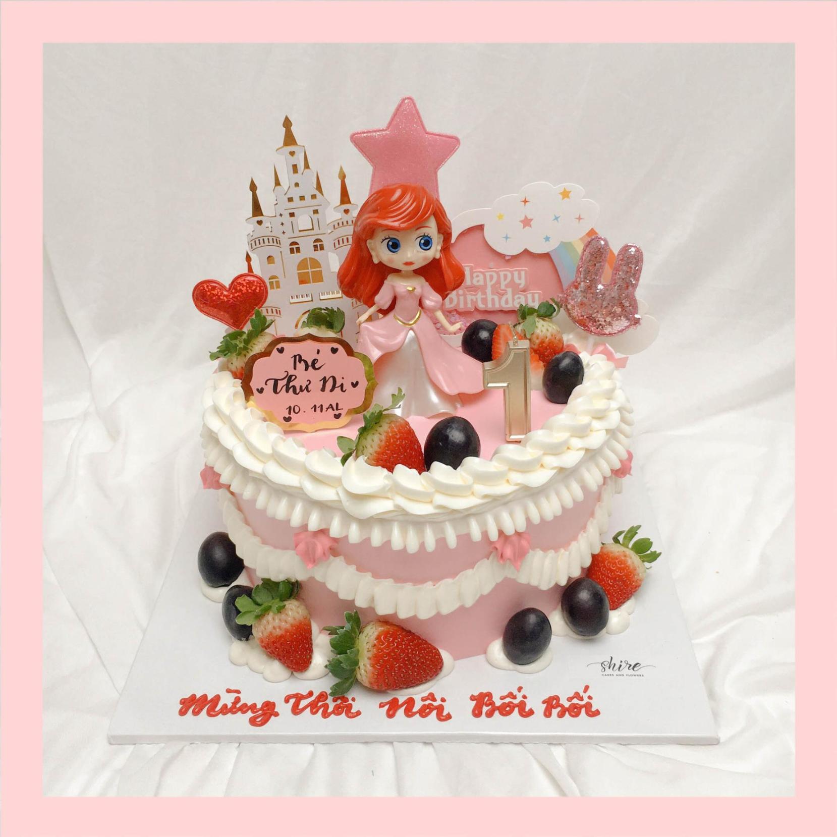 Bánh kem nàng tiên cá Ariel - Bánh sinh nhật công chúa Disney