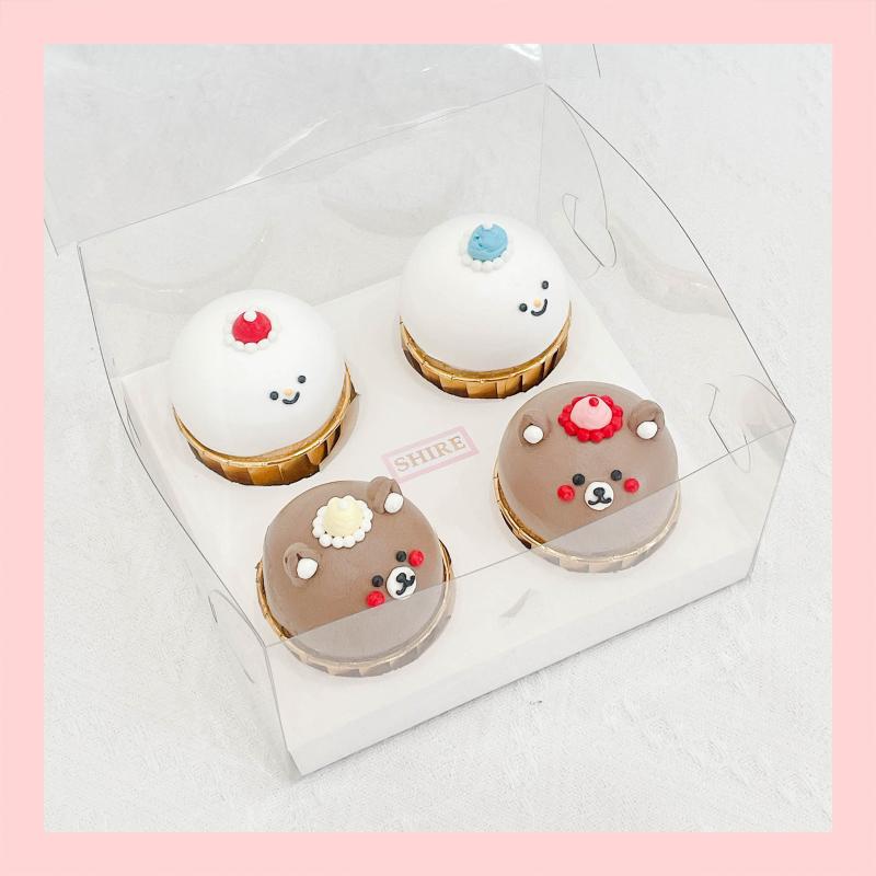 Set cupcake tạo hình bằng kem - Bánh sinh nhật dạng cupcake ổ