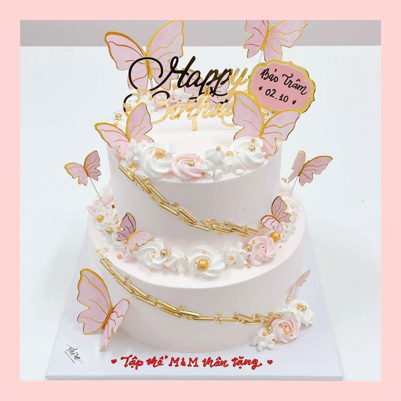 Bánh kem hai tầng cho nữ - Bánh kem sinh nhật cho nữ