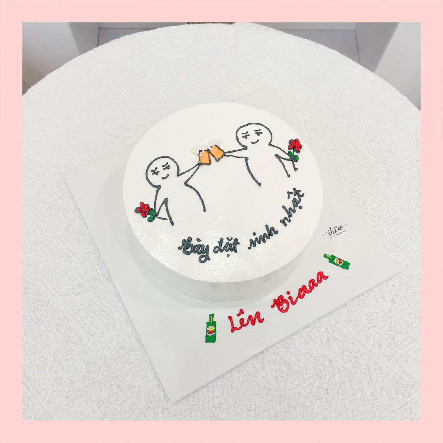 Bánh kem vẽ hình ngộ nghĩnh đáng yêu - Bánh kem sinh nhật