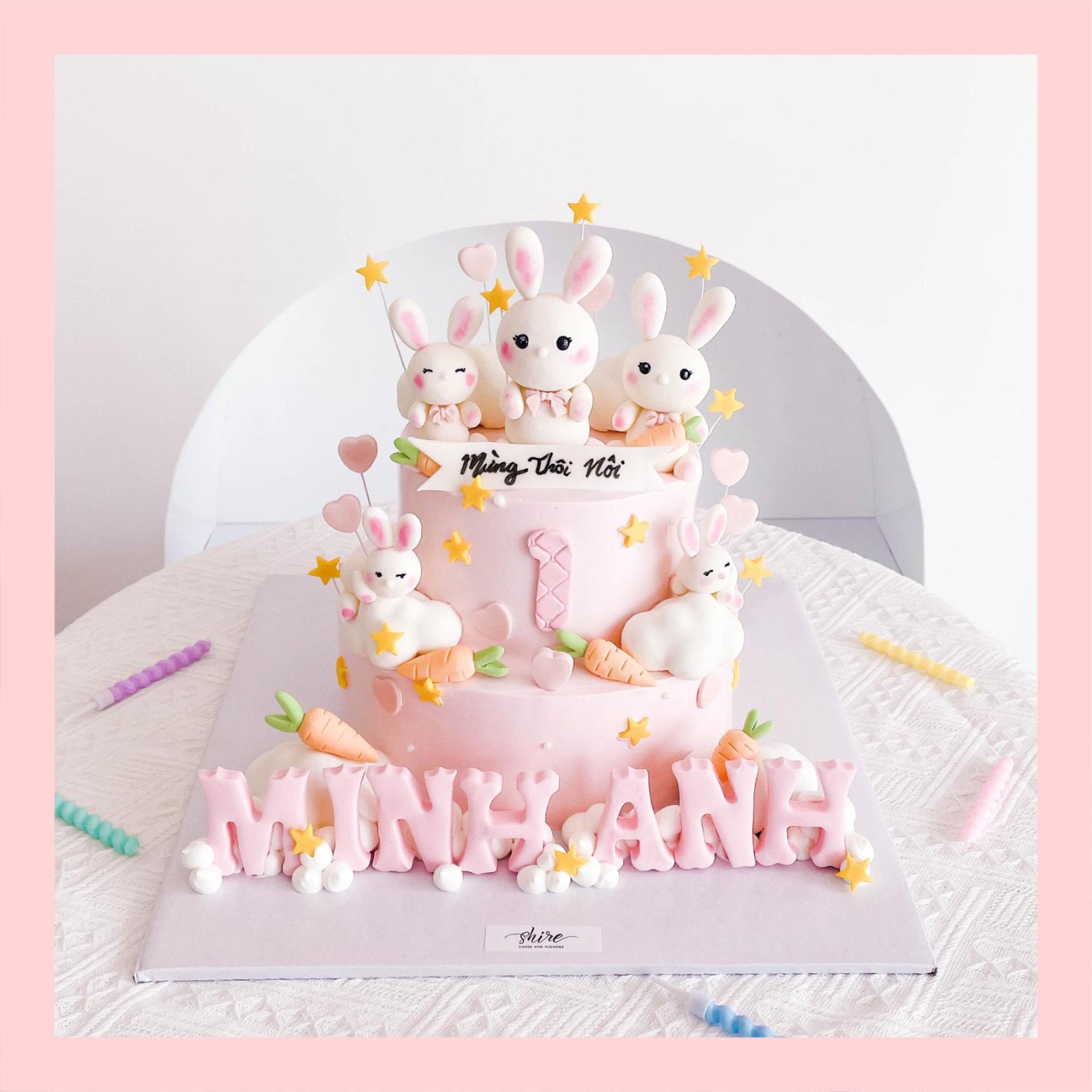 Bánh kem tạo hình con gấu/ con thỏ/ con rùa- Bánh kem fondant