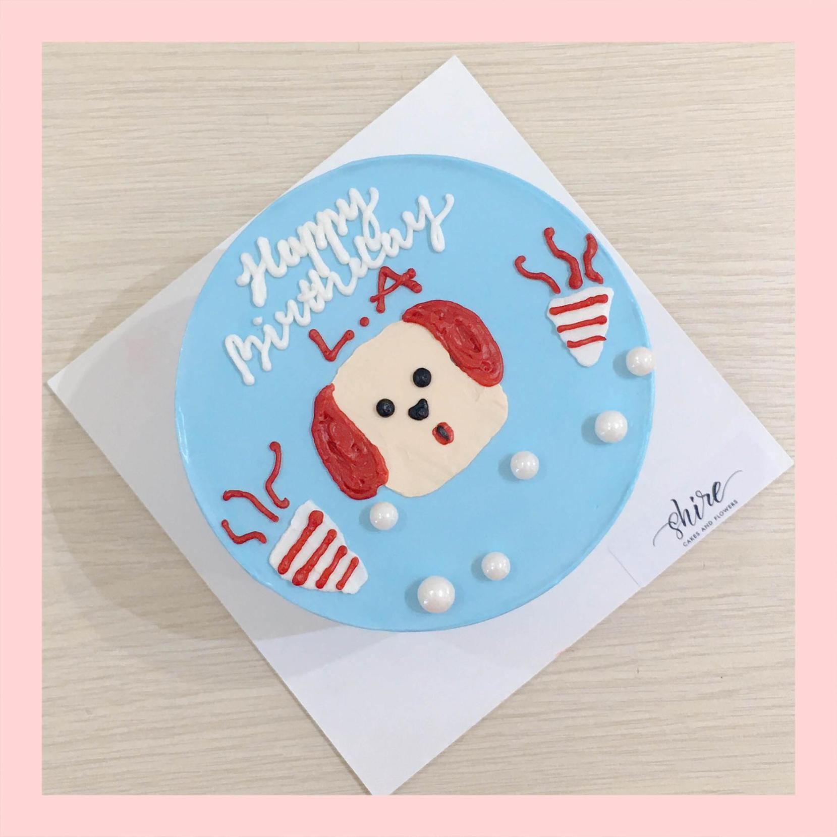 Bánh vẽ hình con chó dễ thương - Bánh sinh nhật trẻ em