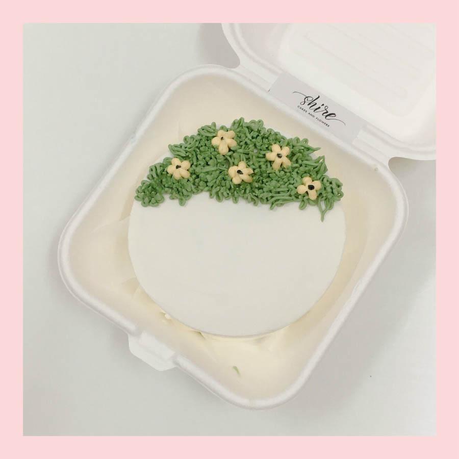 Mini Bento vẽ hoa lá - Bánh kem bơ mini hộp bã mía