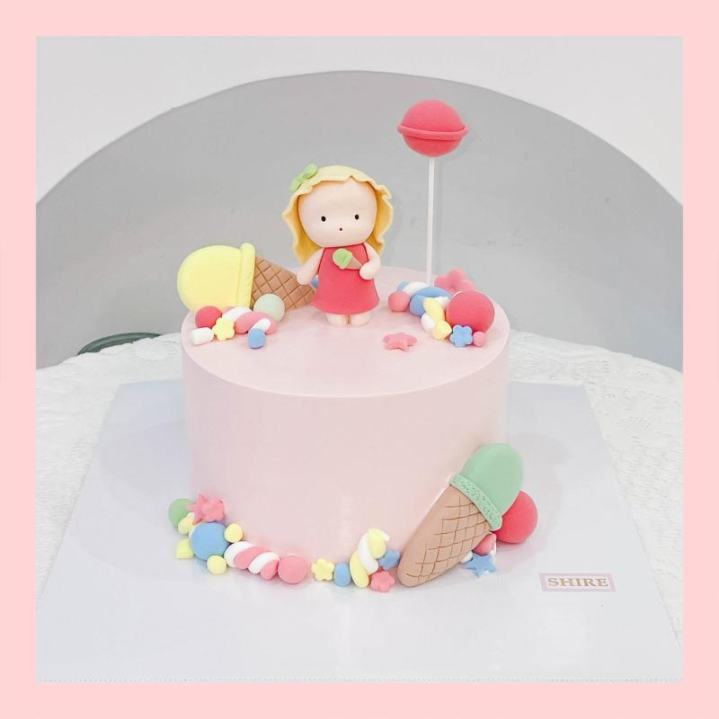 Bánh kem tạo hình em bé gái 3D xinh xắn cho bé gái - Bánh kem fondant