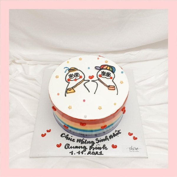 Bánh kem vẽ hình ngộ nghĩnh đáng yêu - Bánh kem sinh nhật