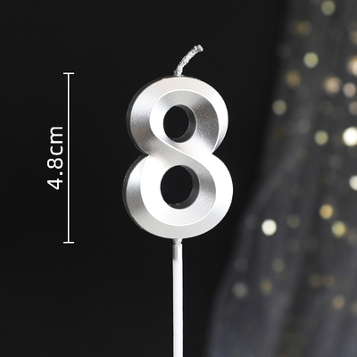 Nến số nhũ vàng/bạc/champagne