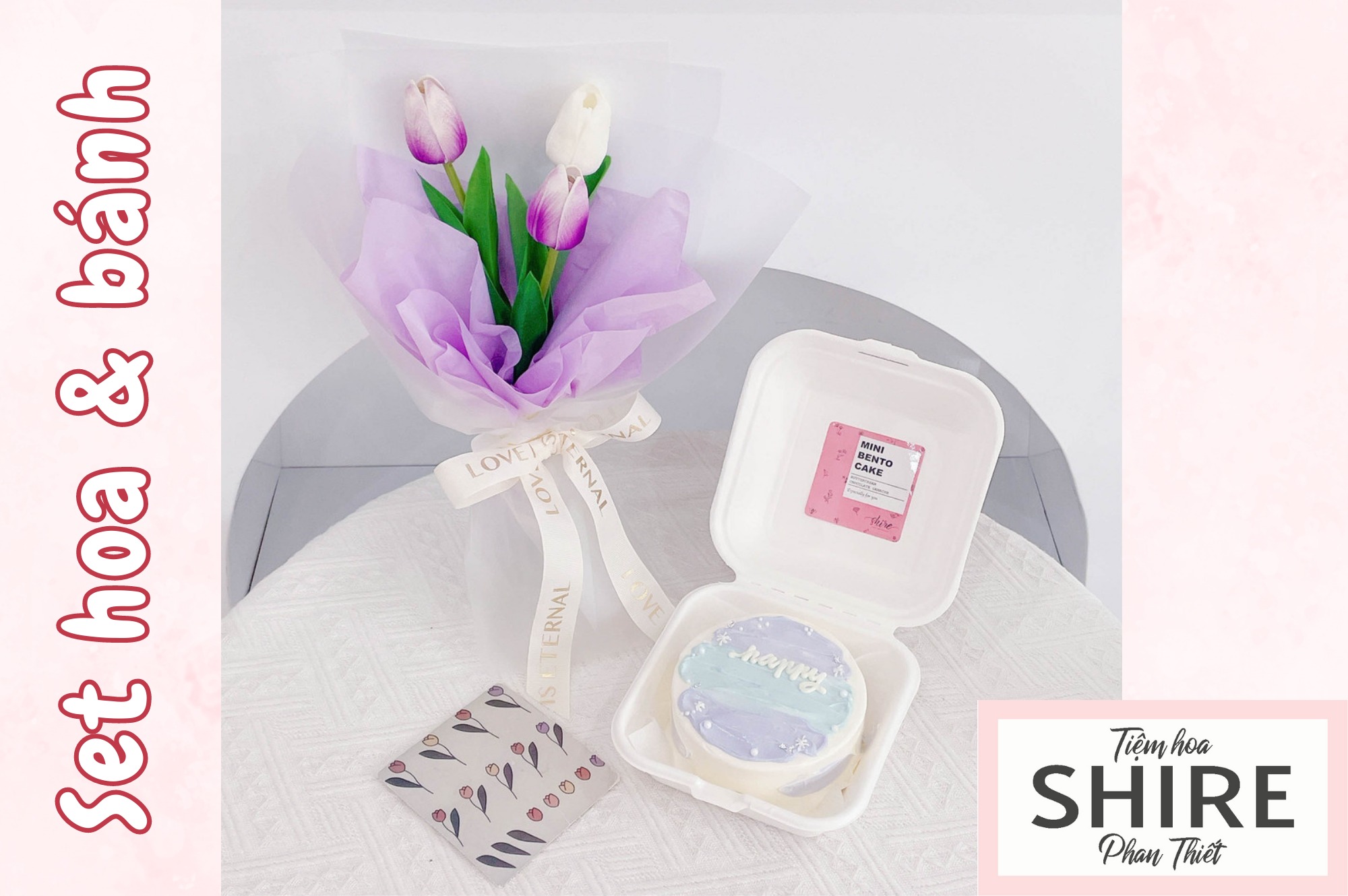 Set bánh mini bento & hoa