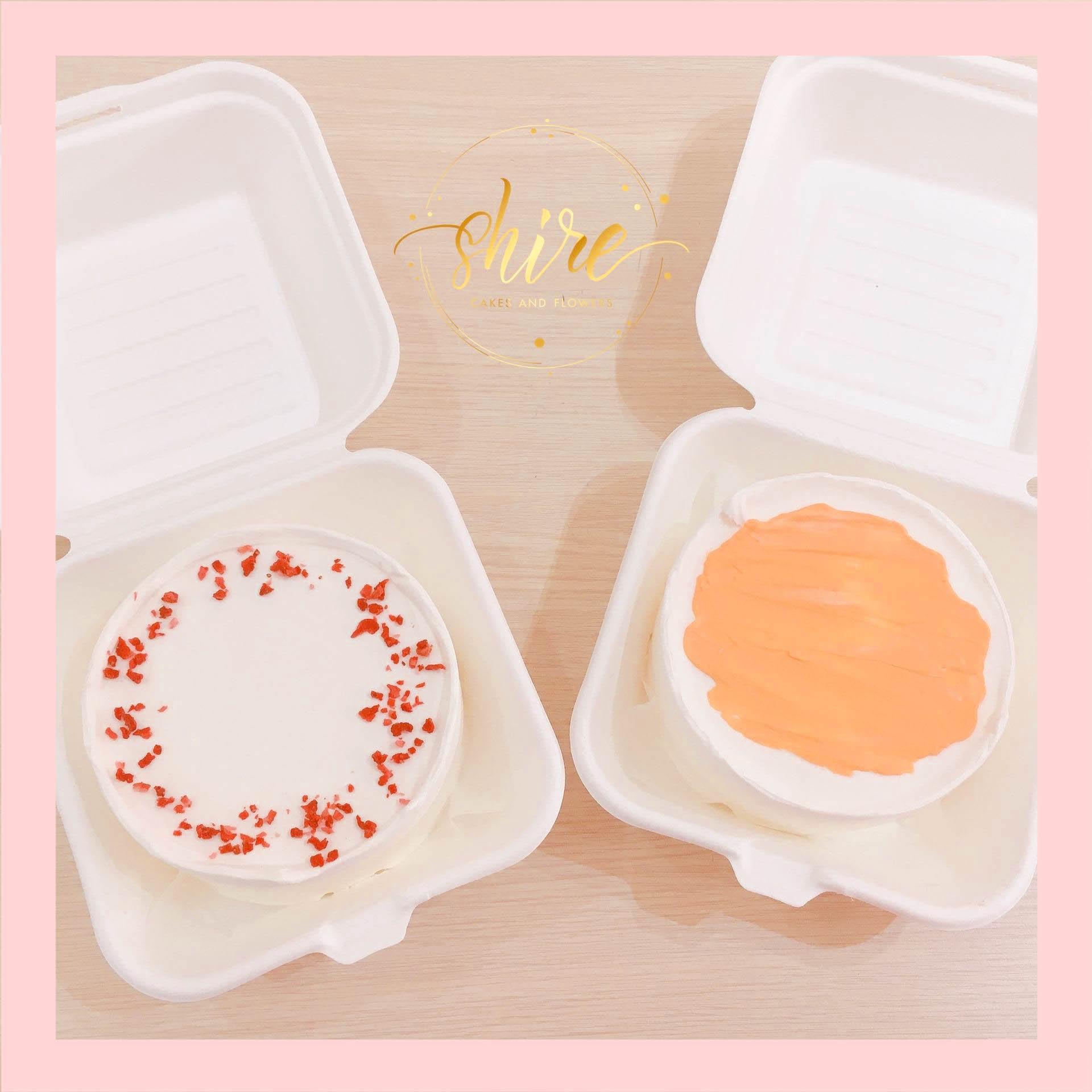 Mini Bento tone màu cam - Bánh kem bơ mini hộp bã mía