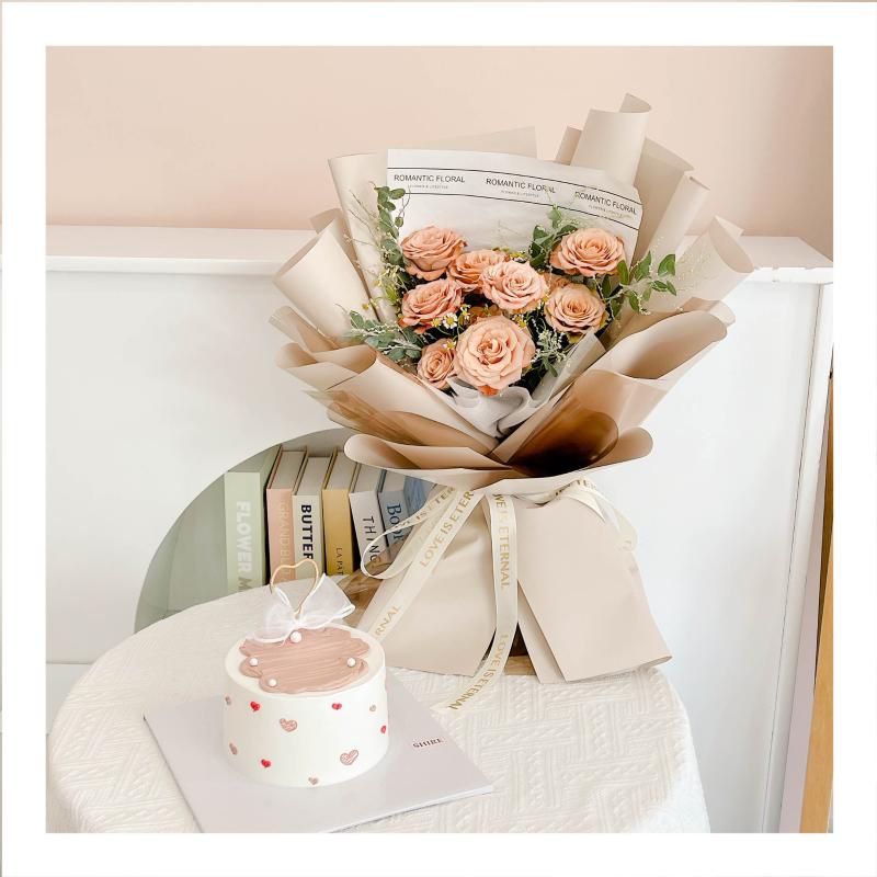 Set bánh & hoa tone cappuccino