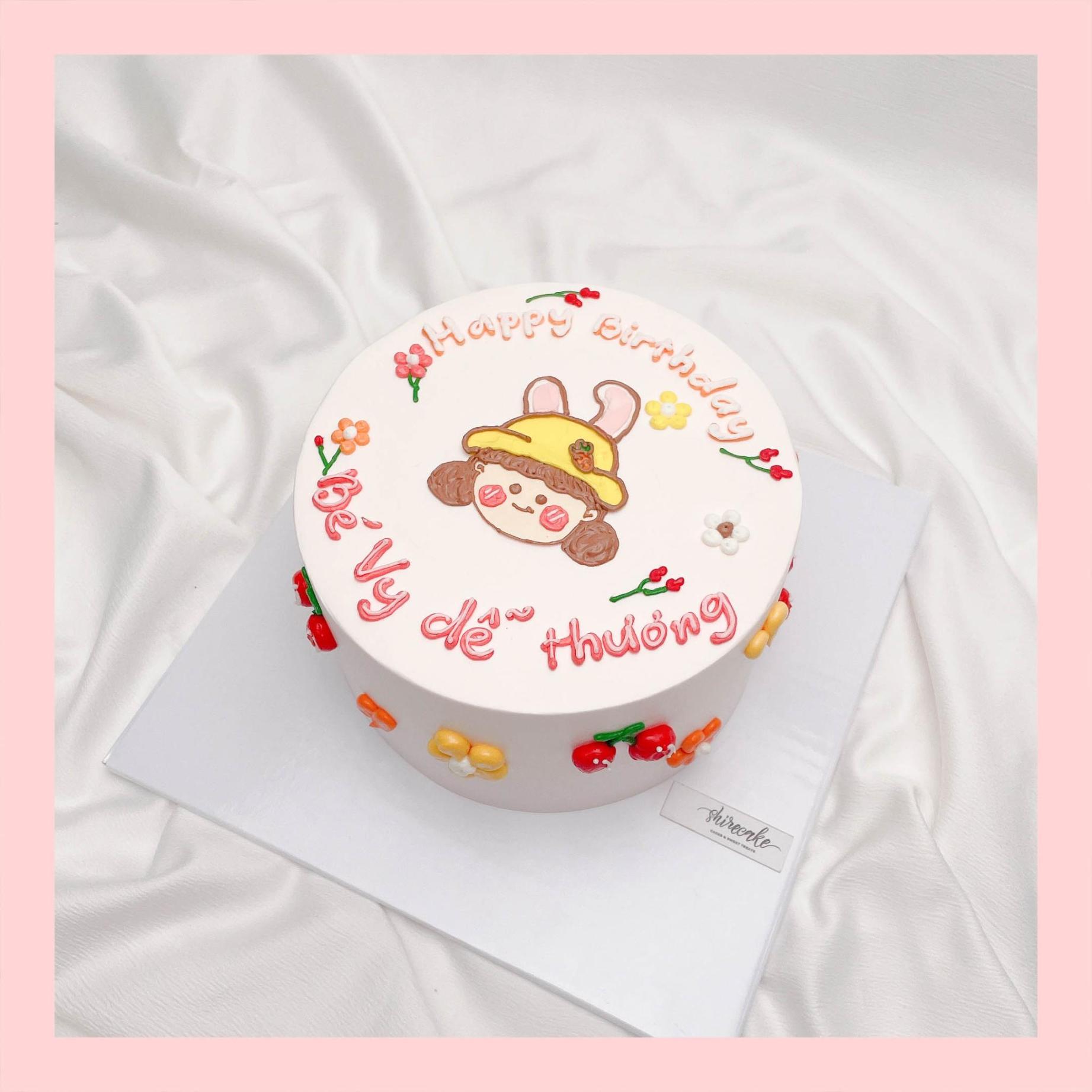 Bánh kem vẽ người nữ - Bánh kem sinh nhật cho nữ