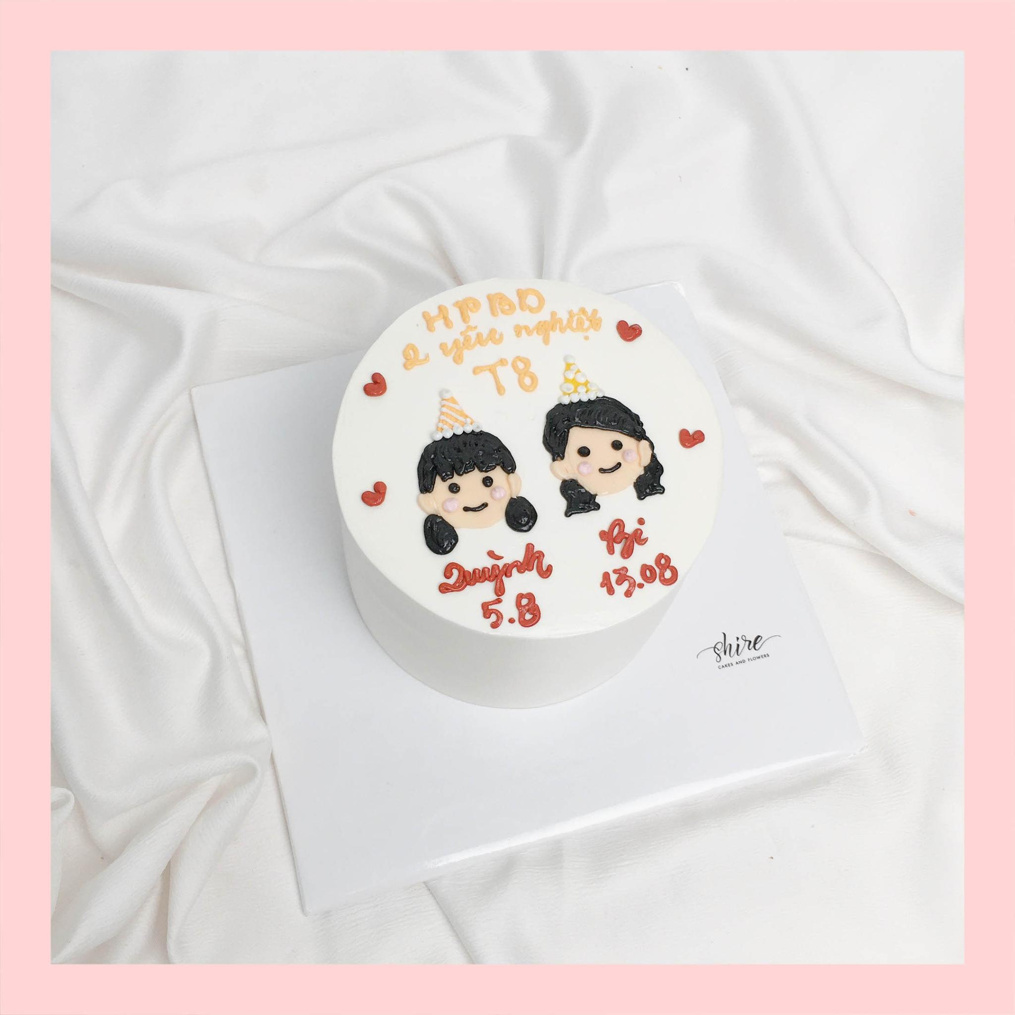 Bánh mini vẽ người - Bánh kem bơ mini 10-12cm