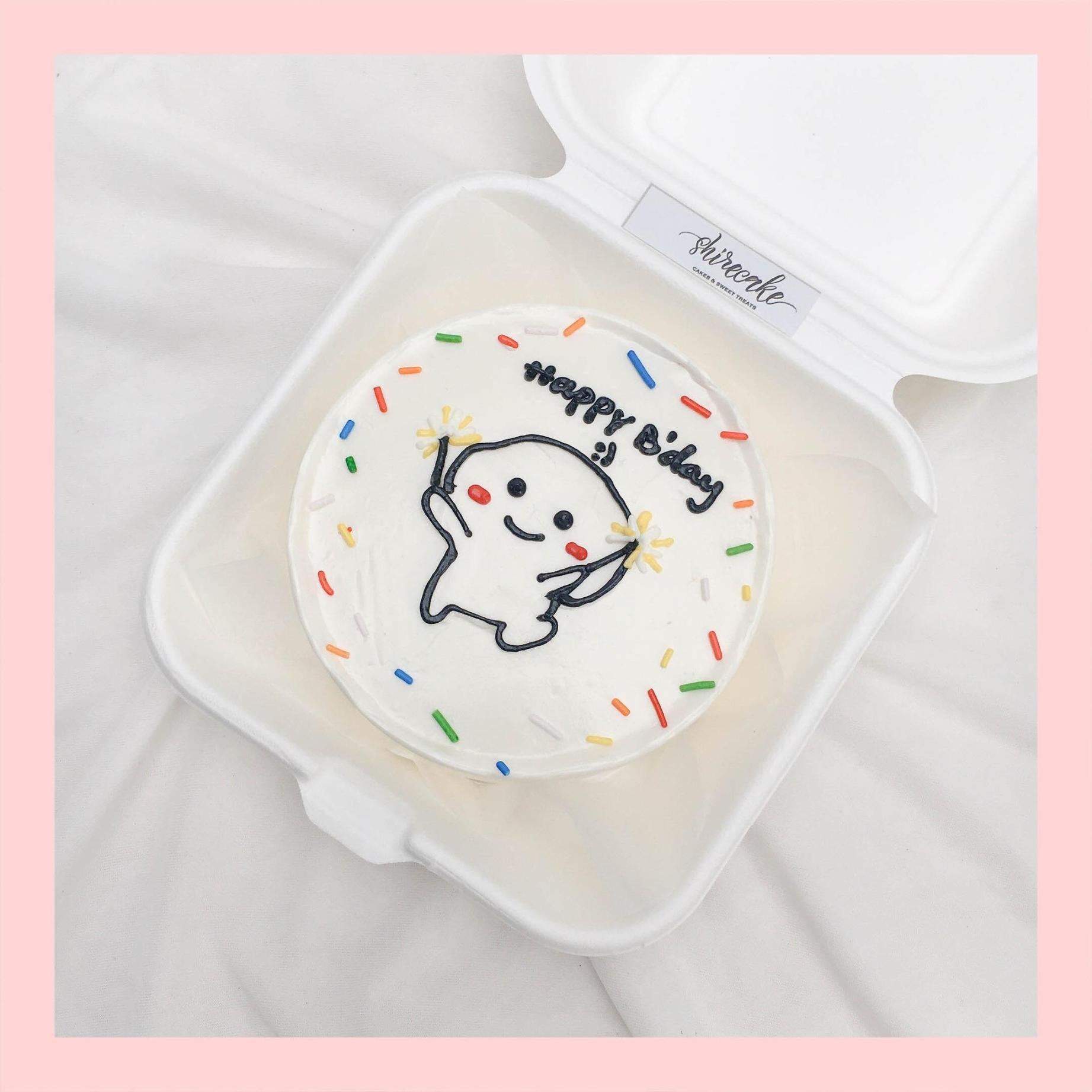Mini Bento vẽ hình ngộ nghĩnh - Bánh kem bơ mini hộp bã mía