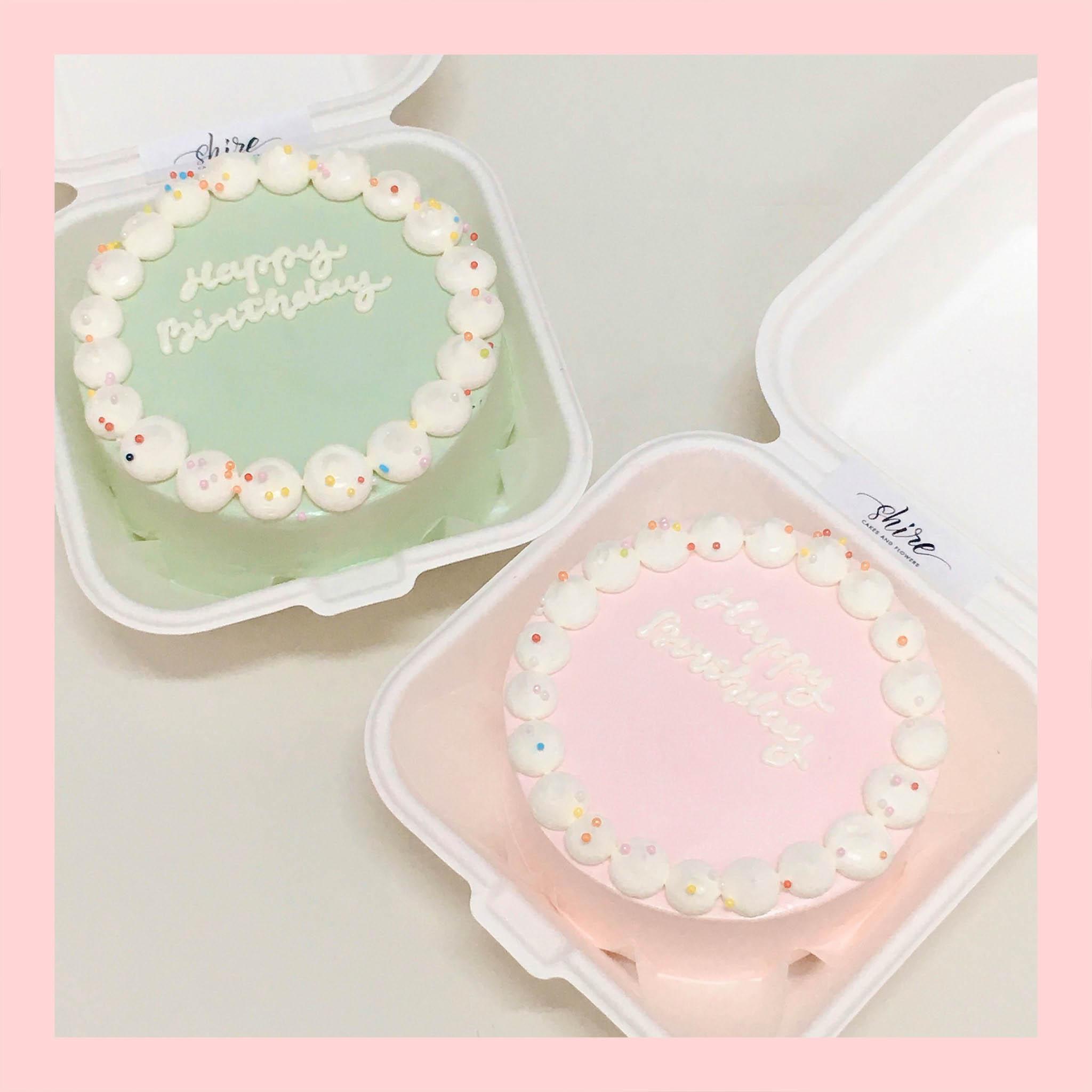 Mini Bento tone màu hồng - Bánh kem bơ mini hộp bã mía