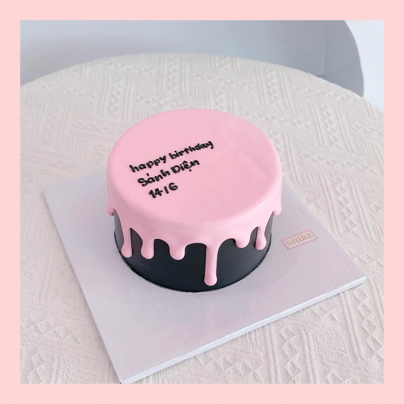 Bánh kem tone hồng đen - Bánh kem sinh nhật