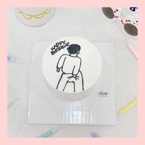 Bánh mini vẽ hình funny bựa - Bánh kem bơ mini 10-12cm