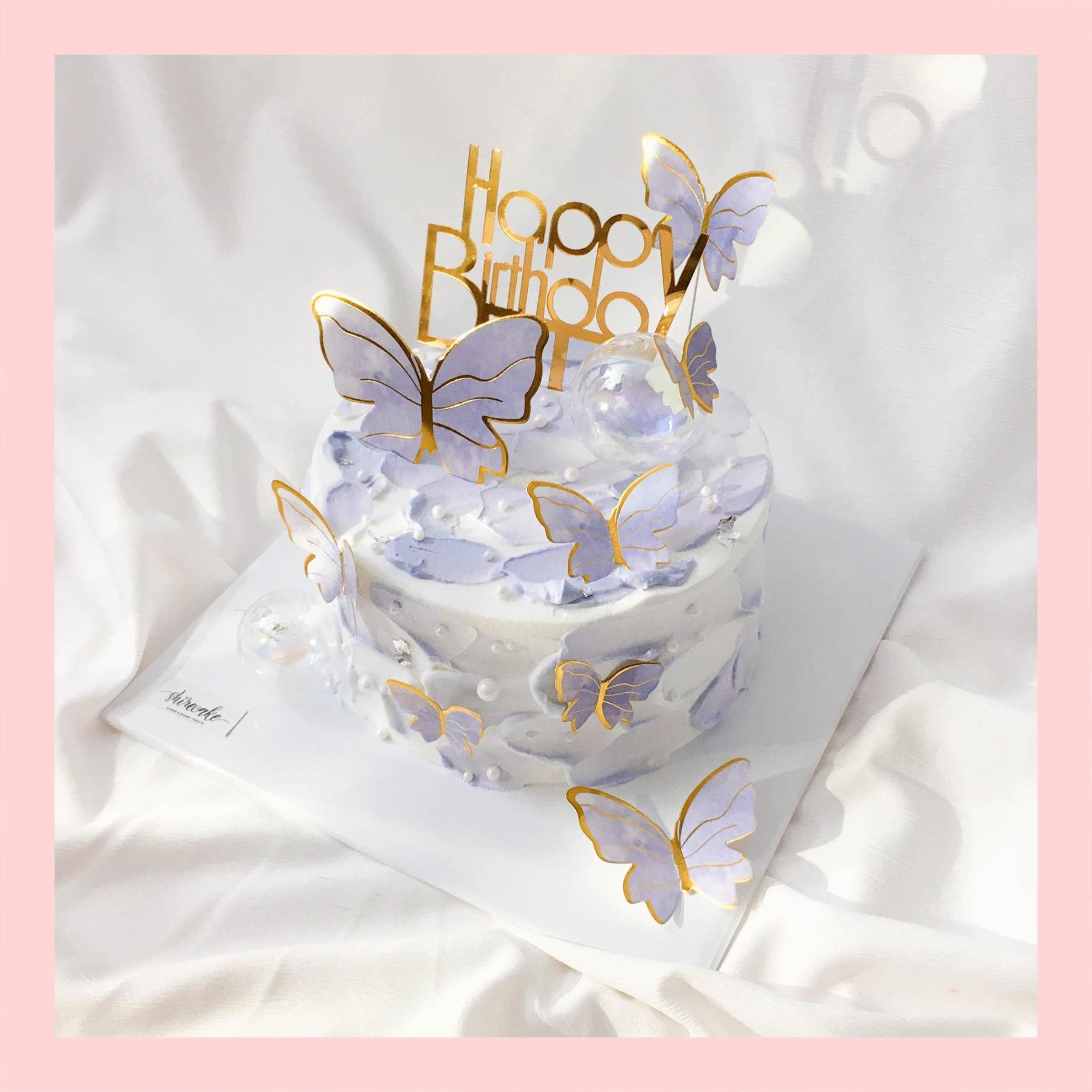 Bánh kem trang trí bướm - Bánh kem sinh nhật cho nữ