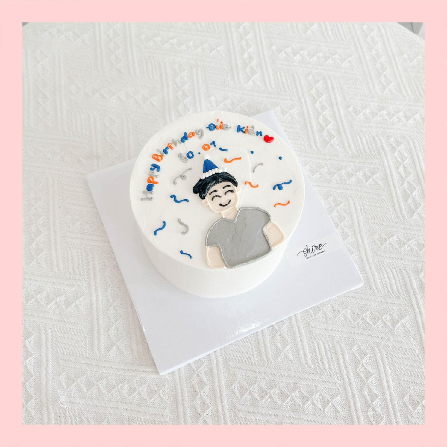 Bánh mini vẽ người - Bánh kem bơ mini 10-12cm