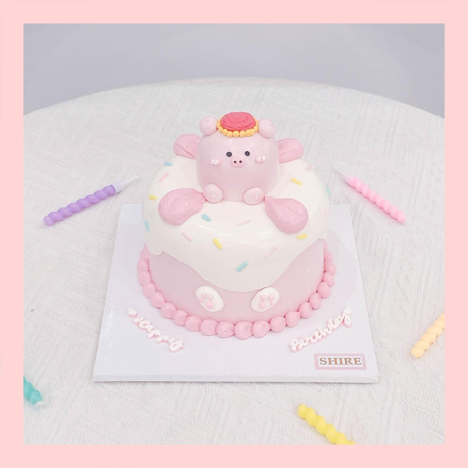 Bánh mini bơm thú 3D- Bánh kem bơ mini 10-12cm