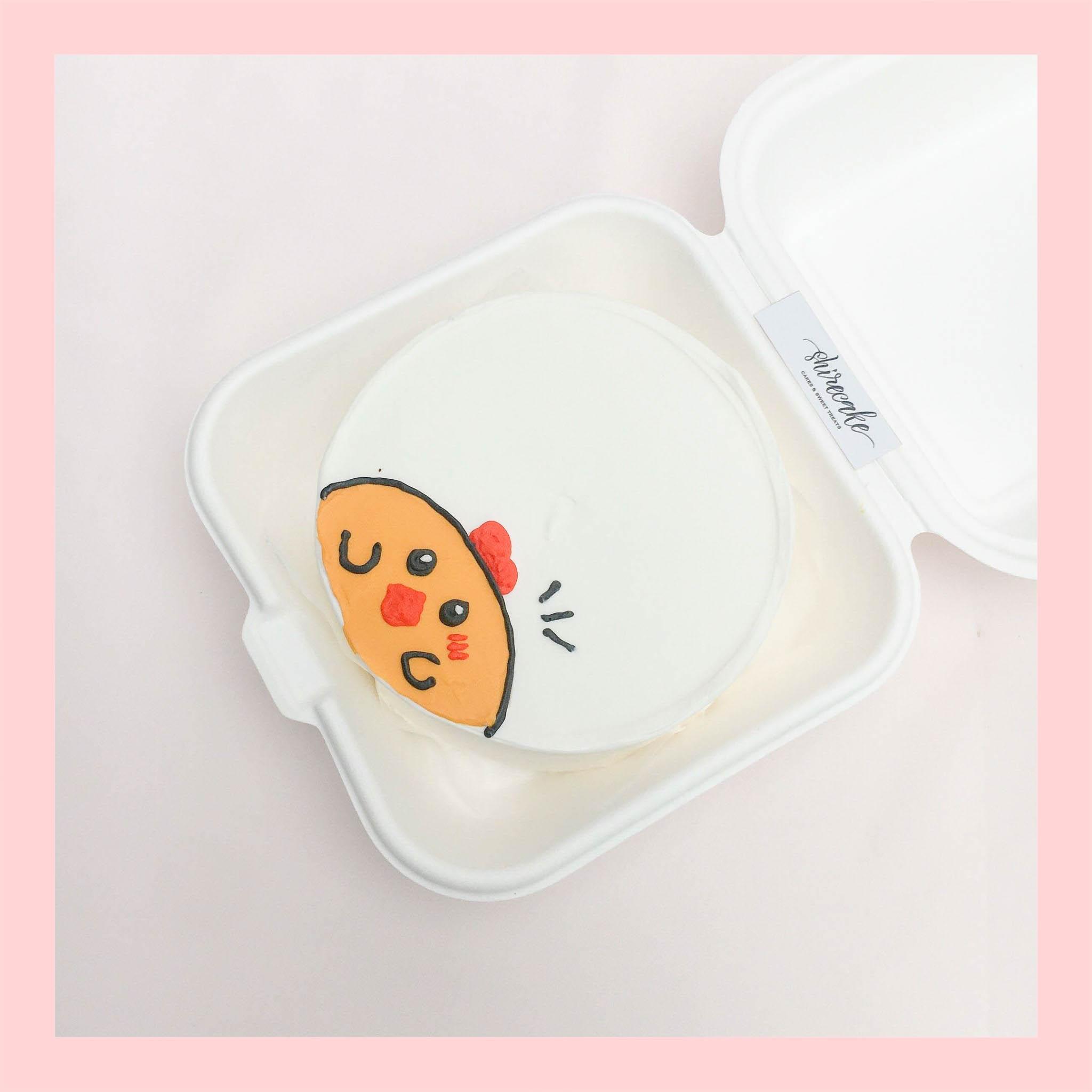Mini Bento hình gà dễ thương - Bánh kem bơ mini hộp bã mía