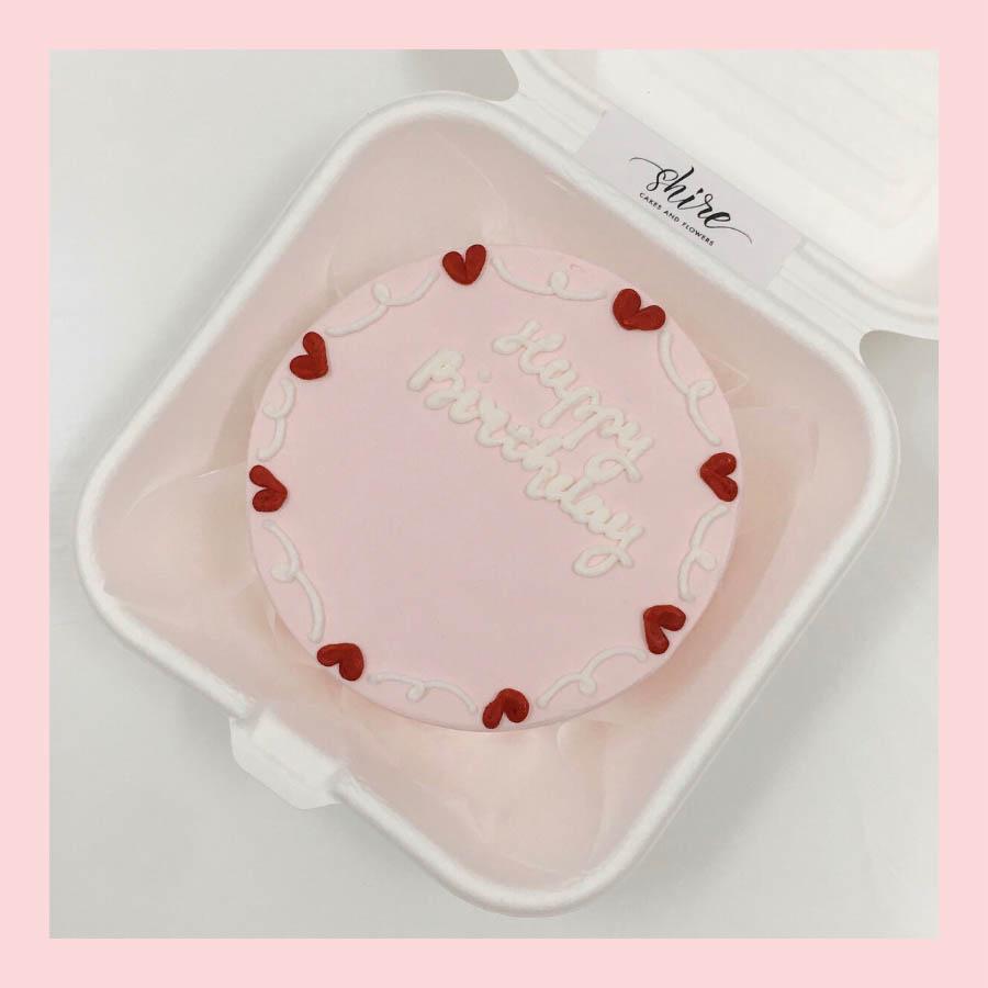 Mini Bento tone màu hồng - Bánh kem bơ mini hộp bã mía