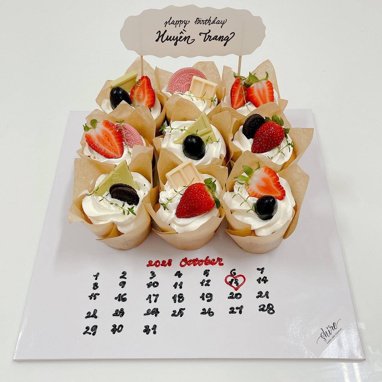 Set cupcake trái cây - Bánh sinh nhật dạng cupcake ổ