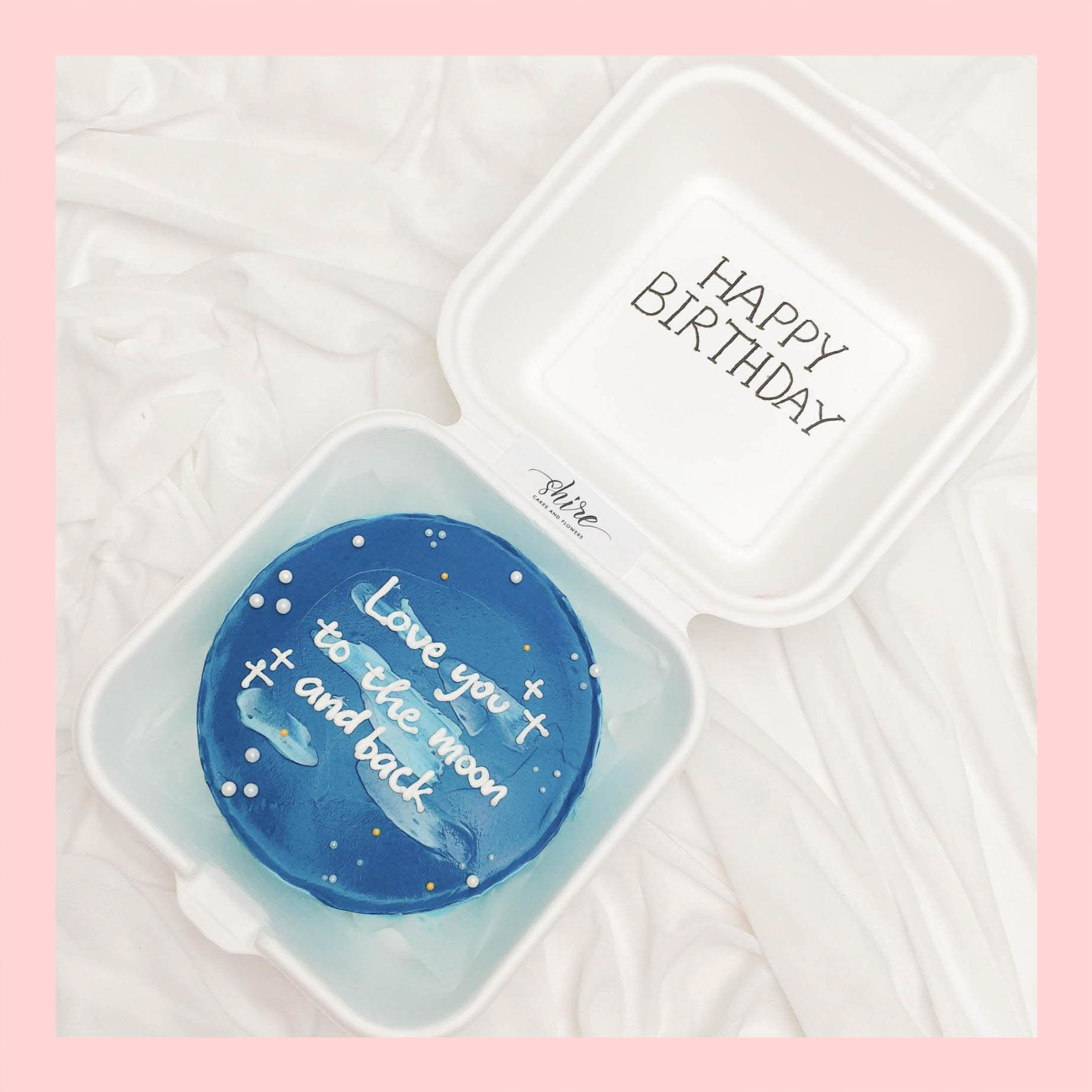 Mini Bento tone màu xanh dương - Bánh kem bơ mini hộp bã mía