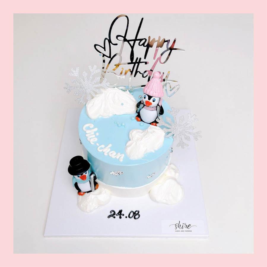 Bánh mini trang trí đồ chơi thú cute cho bé trai  - Bánh kem bơ mini 10-12cm