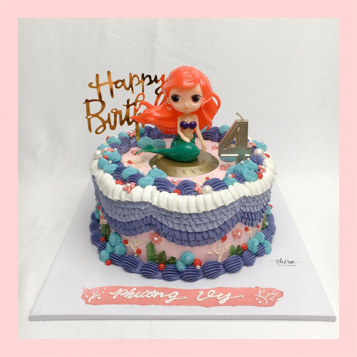 Bánh kem nàng tiên cá Ariel - Bánh sinh nhật công chúa Disney