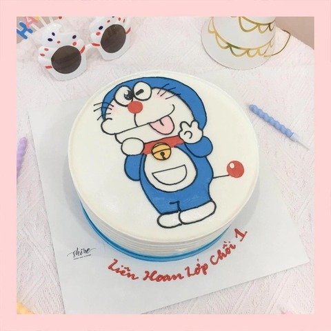 Bánh vẽ hình cu Shin/ One Piece/ Doraemon/ Conan dễ thương - Bánh sinh nhật trẻ em