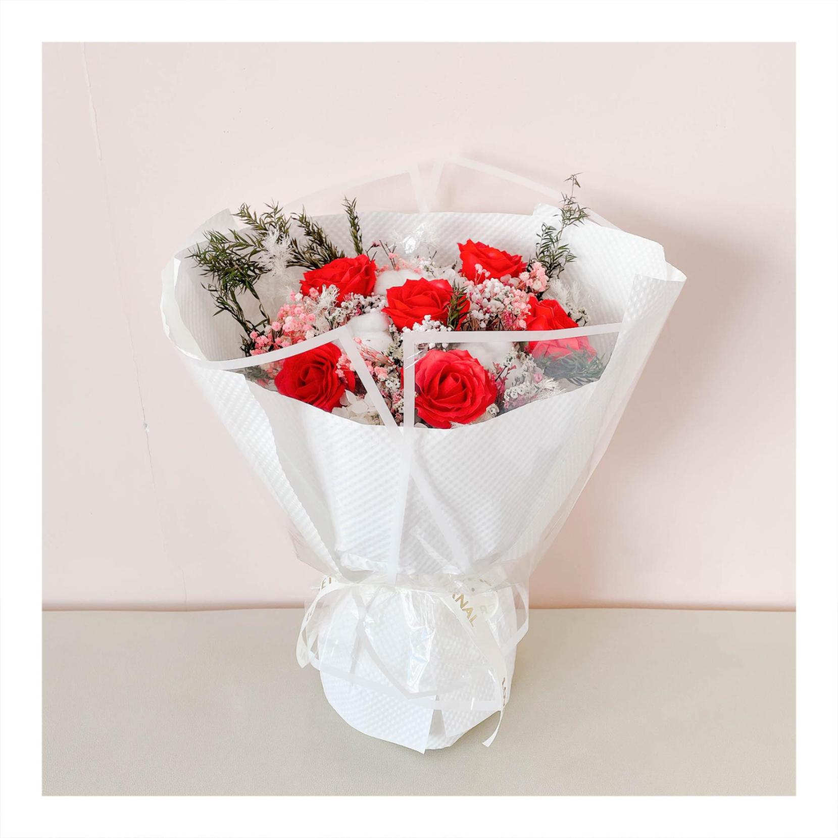 Hoa khô/Hoa bất tử size lớn tone màu hồng/đỏ