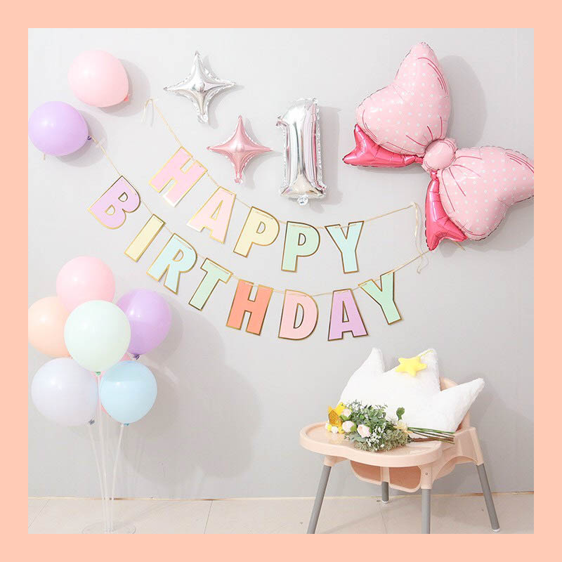 Dây Happy Birthday chữ màu pastel