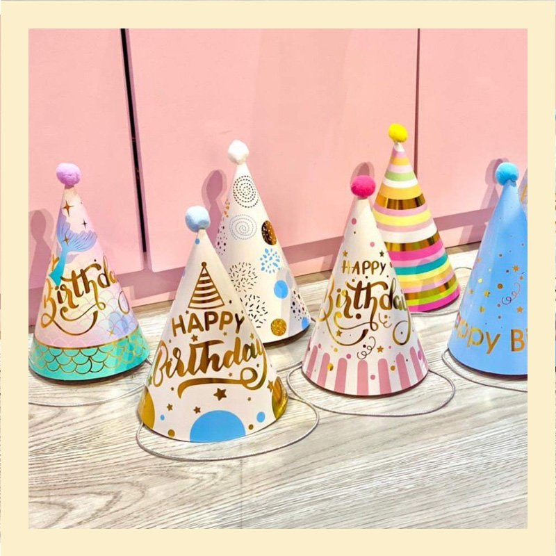 Mũ (Nón) sinh nhật giấy bóng Hàn Quốc