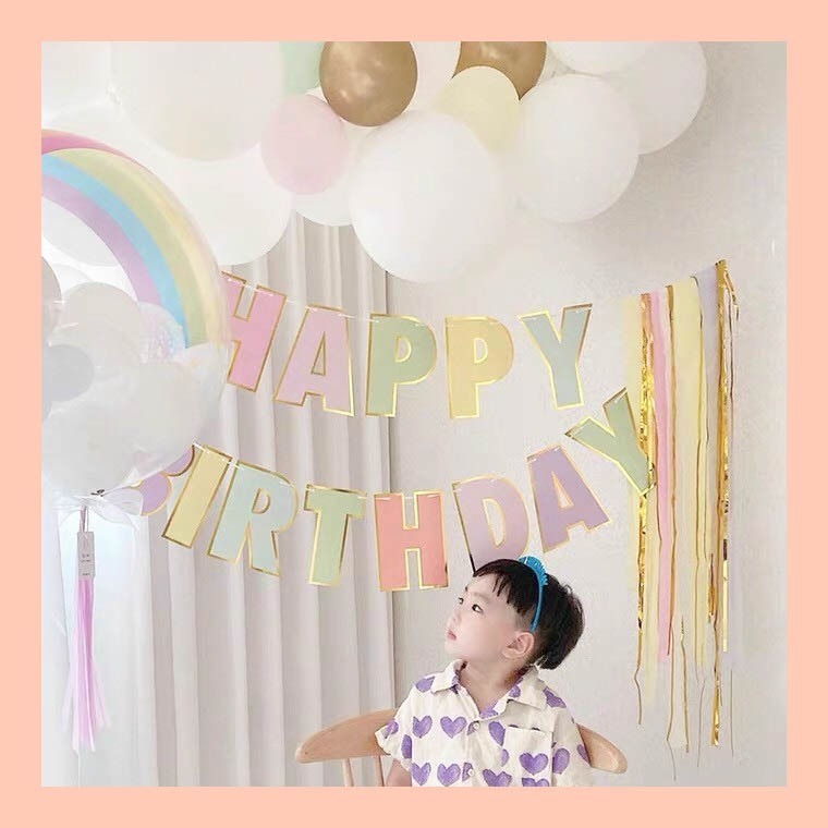 Dây Happy Birthday chữ màu pastel