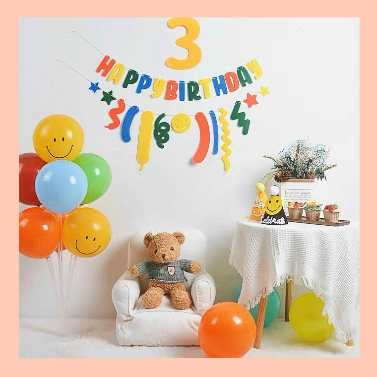 Dây Happy Birthday nỉ đủ màu