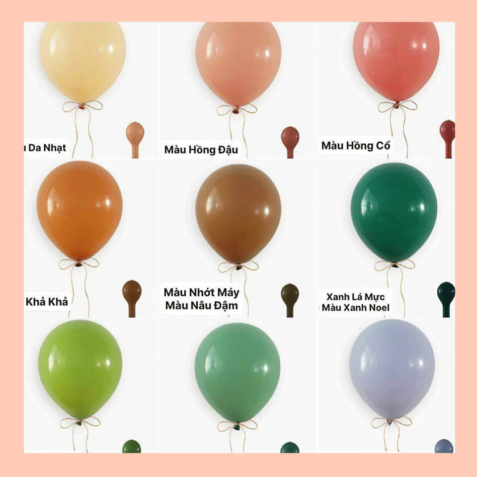 Bong bóng TX - Tone màu tây (Set 10 bóng)