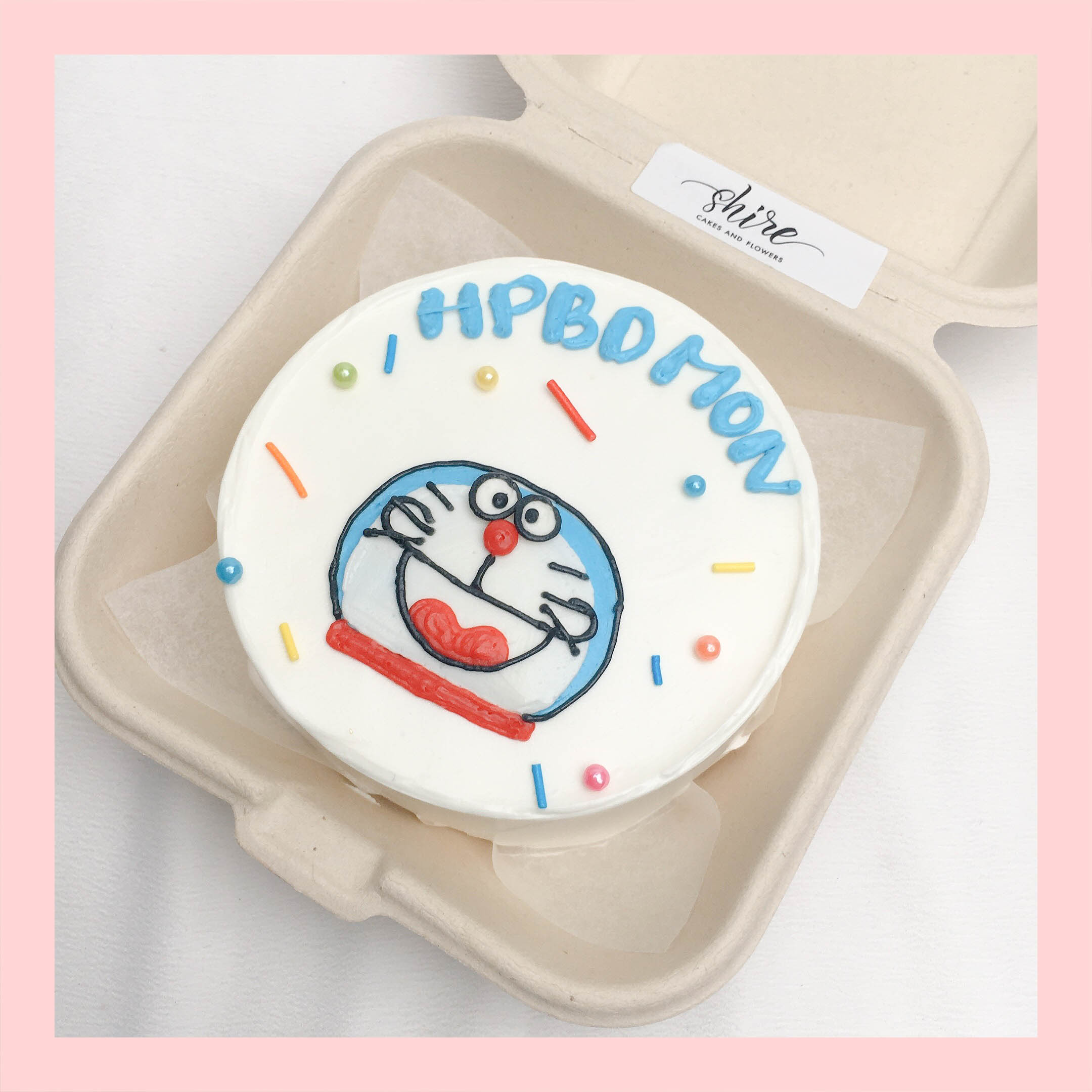 Mini Bento vẽ hình ngộ nghĩnh - Bánh kem bơ mini hộp bã mía