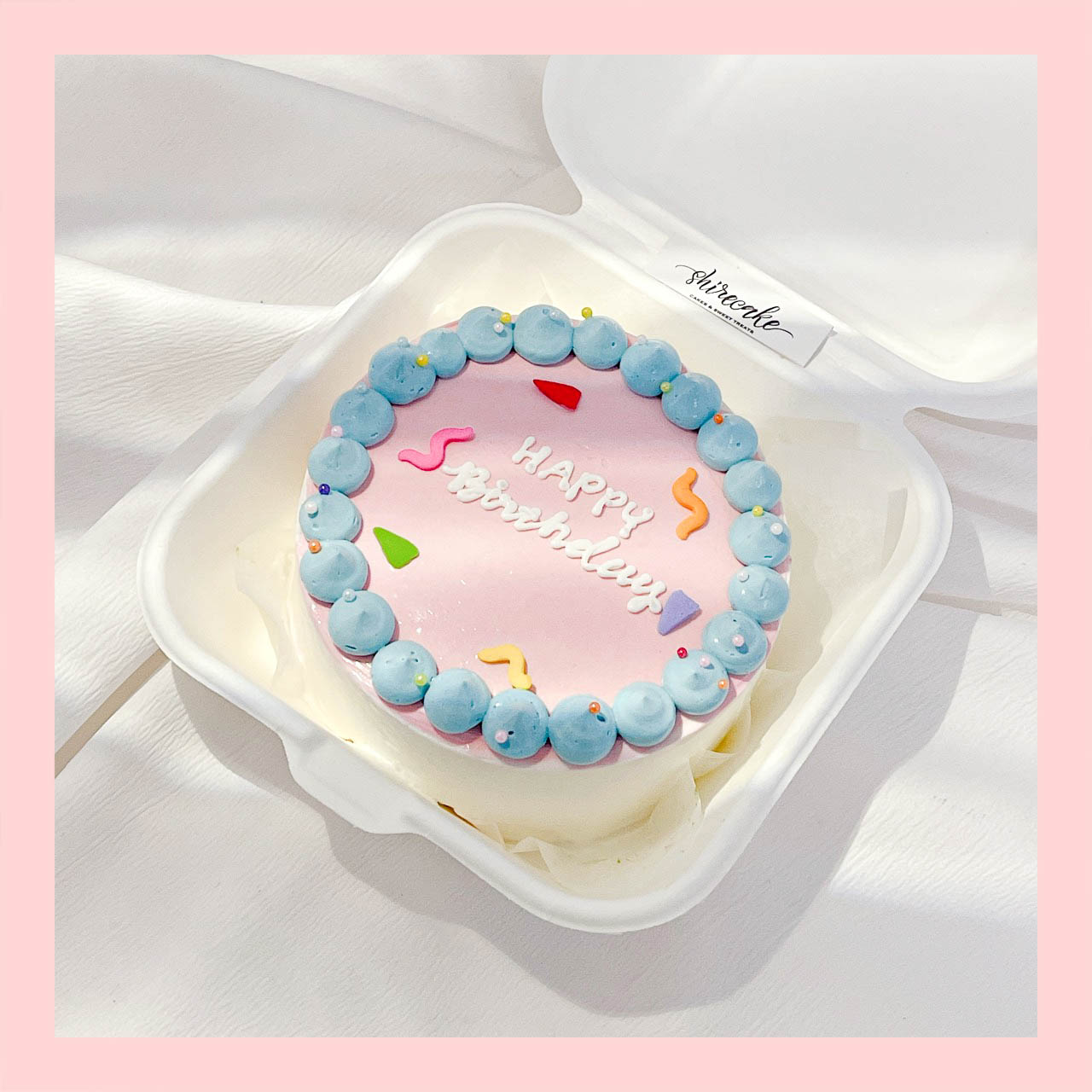 Mini Bento tone màu hồng - Bánh kem bơ mini hộp bã mía