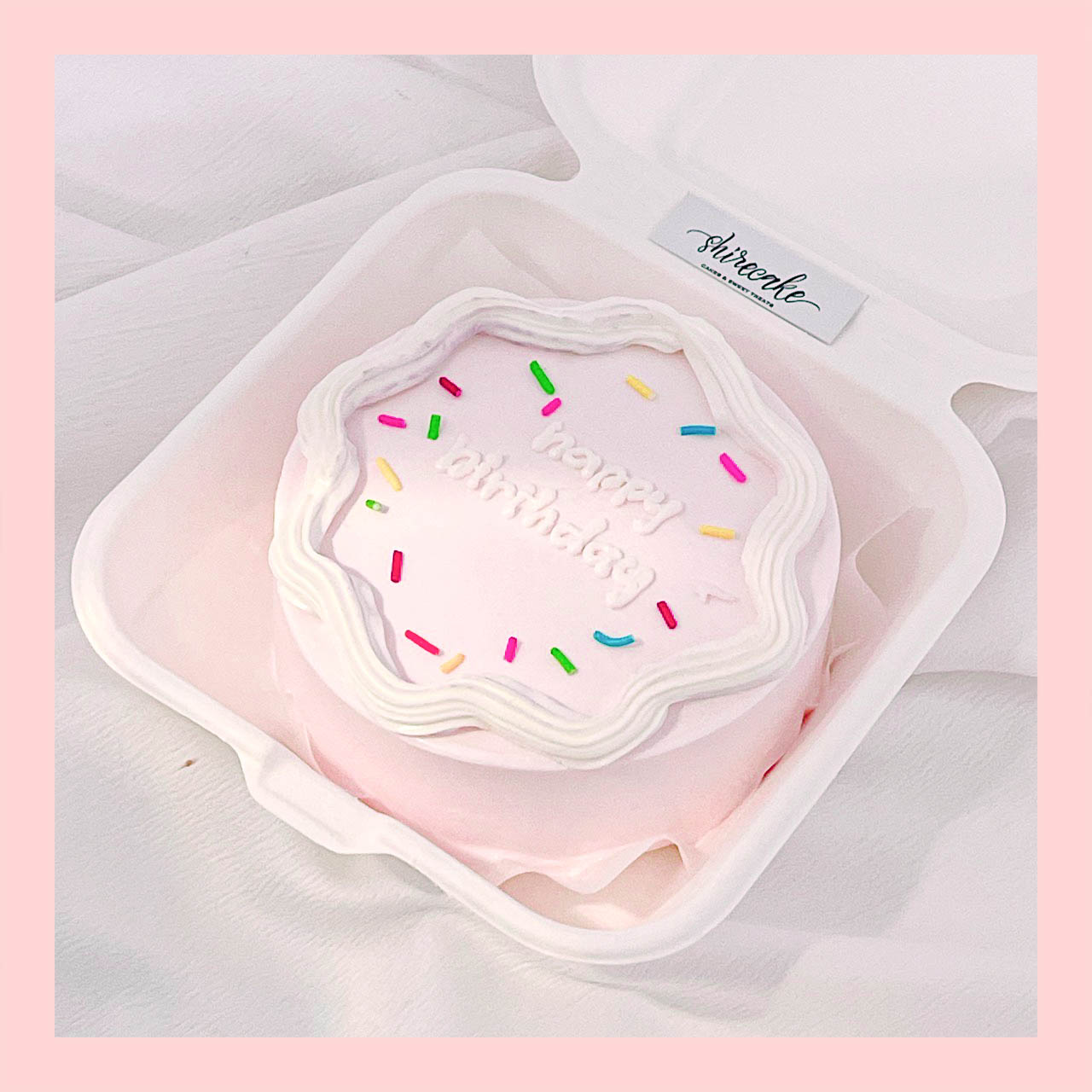 Mini Bento tone màu hồng - Bánh kem bơ mini hộp bã mía