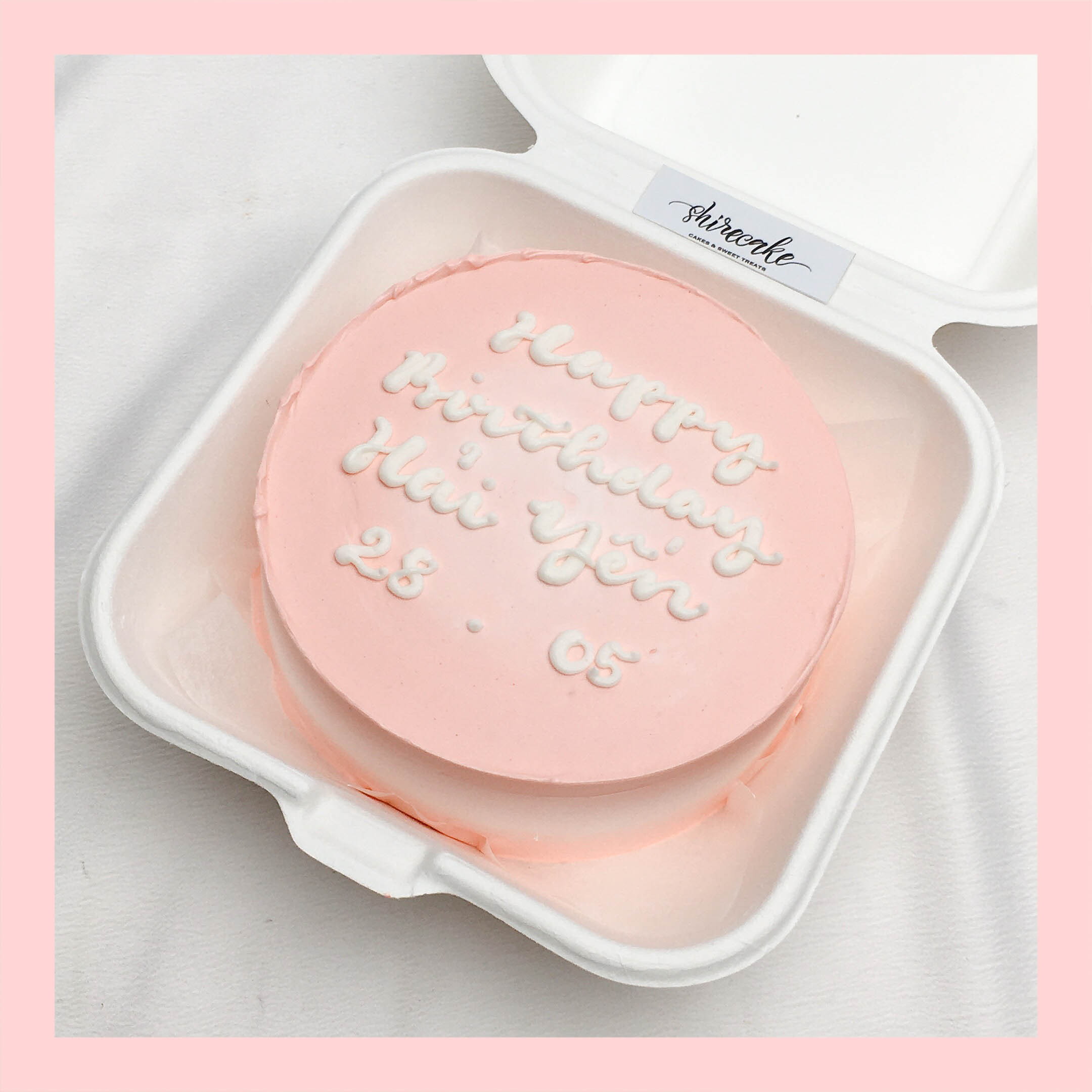 Mini Bento tone màu hồng - Bánh kem bơ mini hộp bã mía