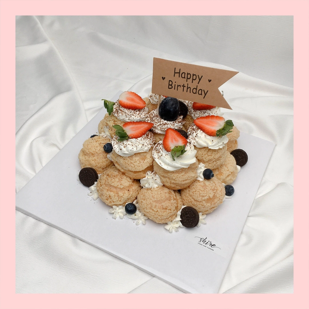 Su kem giòn sinh nhật trái cây - Choux creme