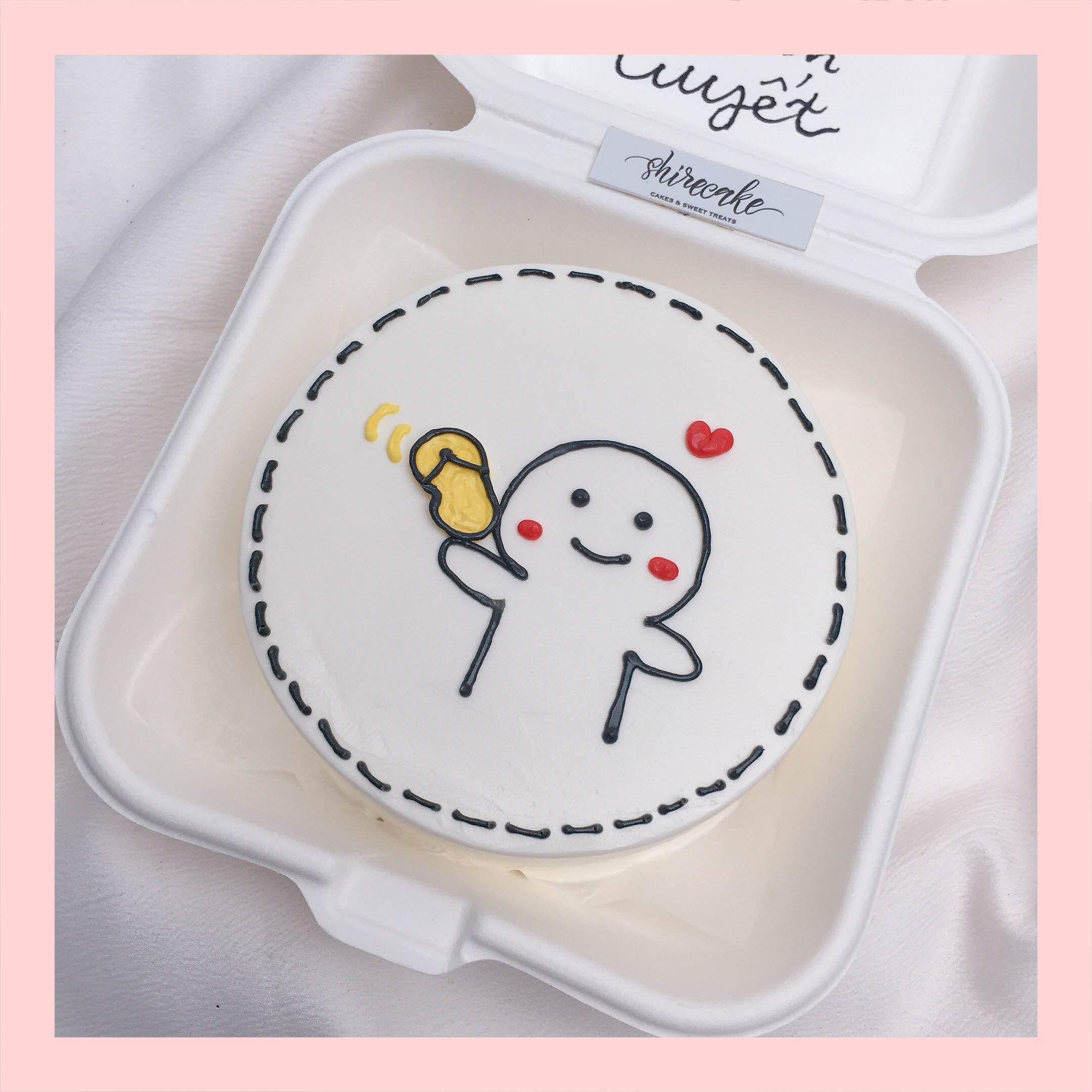 Mini Bento vẽ hình ngộ nghĩnh - Bánh kem bơ mini hộp bã mía