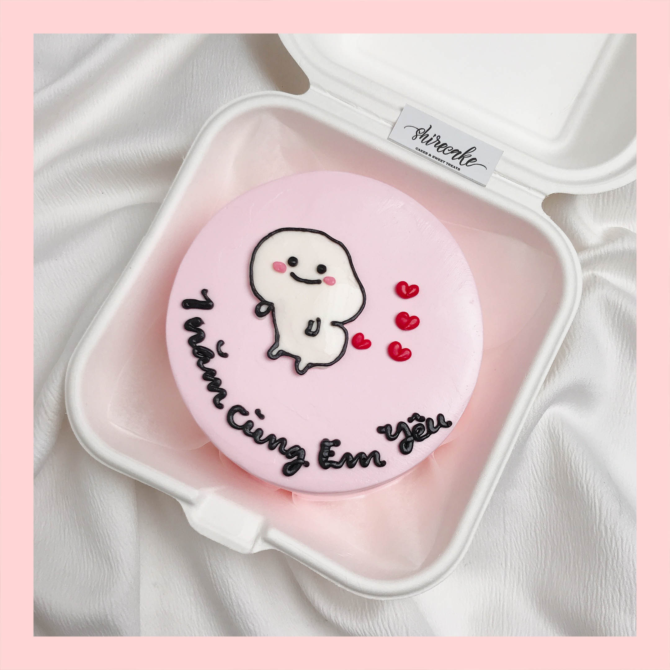 Mini Bento vẽ hình ngộ nghĩnh - Bánh kem bơ mini hộp bã mía