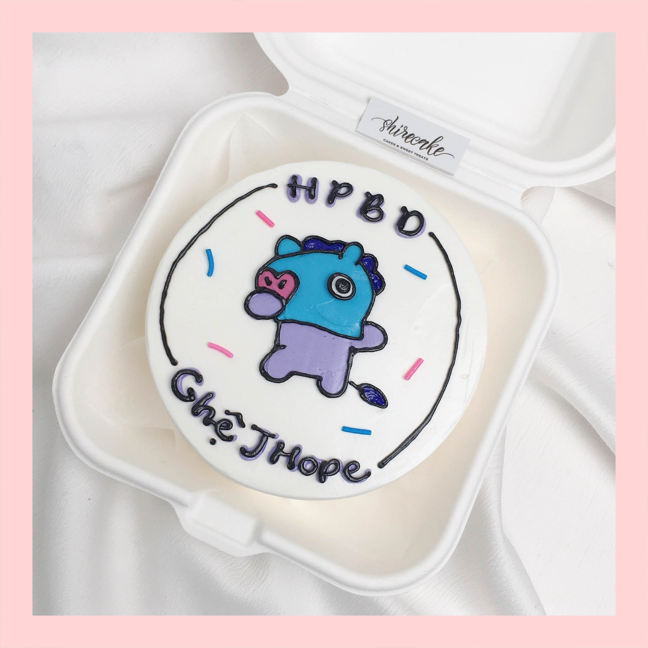 Mini Bento vẽ hình ngộ nghĩnh - Bánh kem bơ mini hộp bã mía