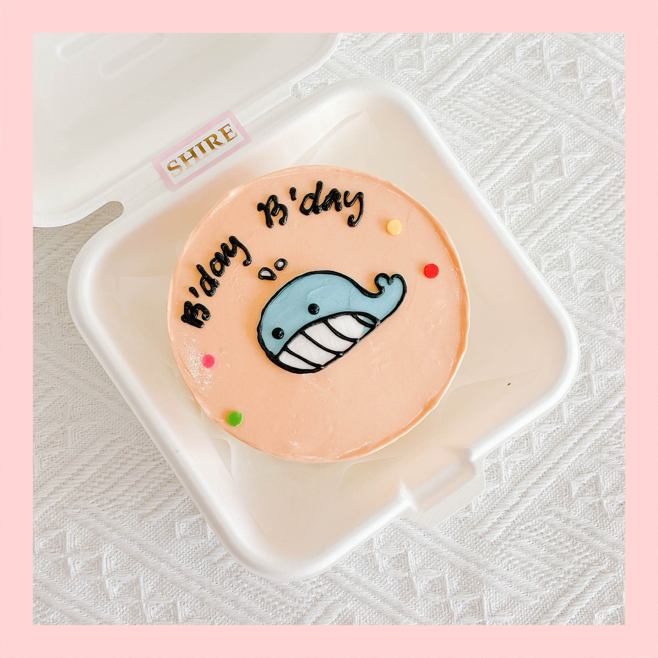 Mini Bento hình động vật biển dễ thương - Bánh kem bơ mini hộp bã mía